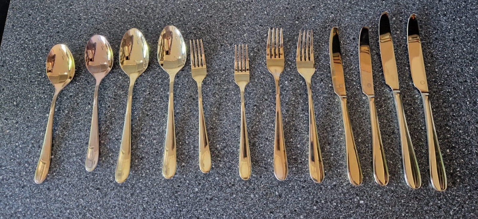 Gouden RVS Bestekset, Ophalen of Verzenden