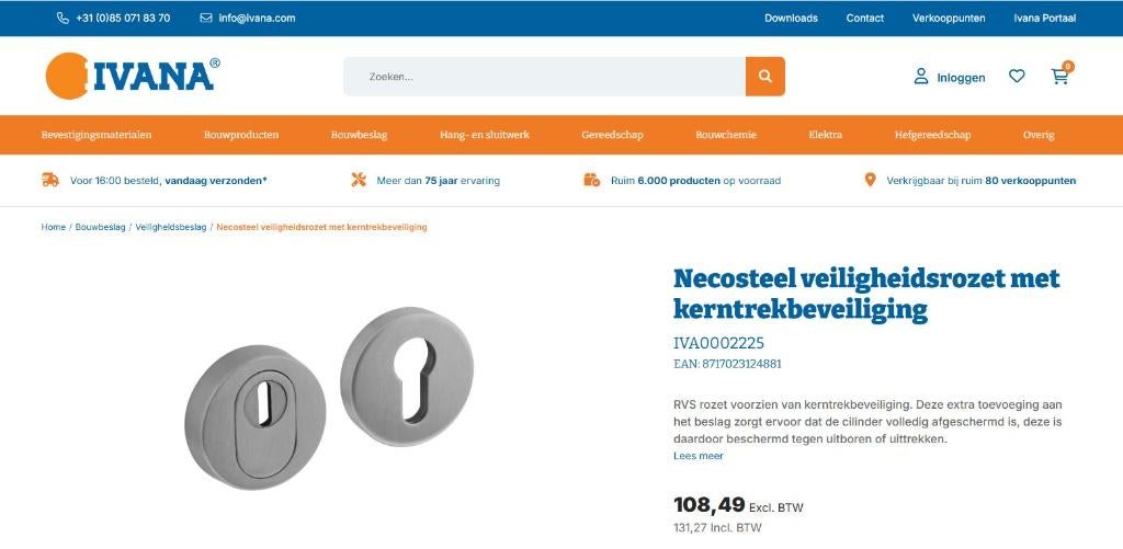 Veiligheidsrozet met Anti kerntrek SKG 3 RVS, Ophalen of Verzenden, Gebruikt