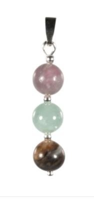 Hanger Lepidoliet Jade Versteend hout edelsteen, Verzenden, Zo goed als nieuw