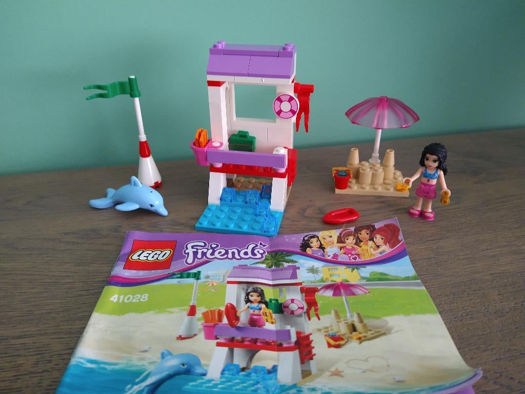 Lego Friends 41028 Emma's reddingspost strandwacht dolfijn, Compleet, Lego, Friends, Ophalen of Verzenden
