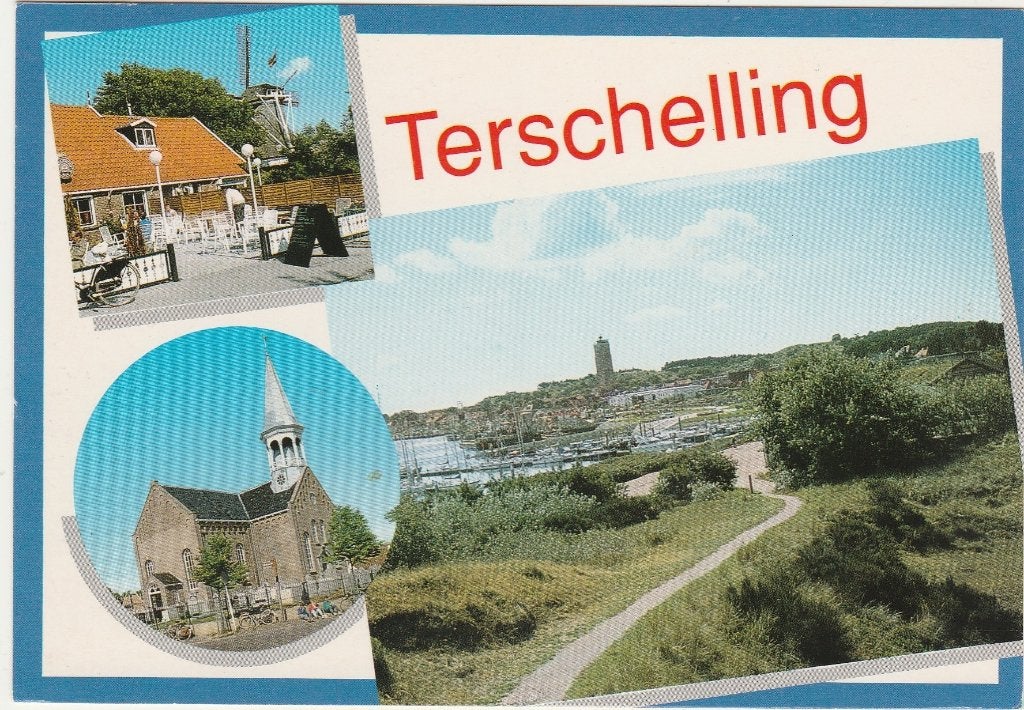 TERSCHELLING Molen Kerk Fietspad, Verzenden, 1980 tot heden, Gelopen, Waddeneilanden