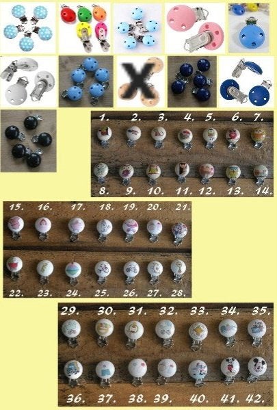 Houten en metalen speenclips (bedrukt en effen), Ophalen of Verzenden, Nieuw, Overige typen