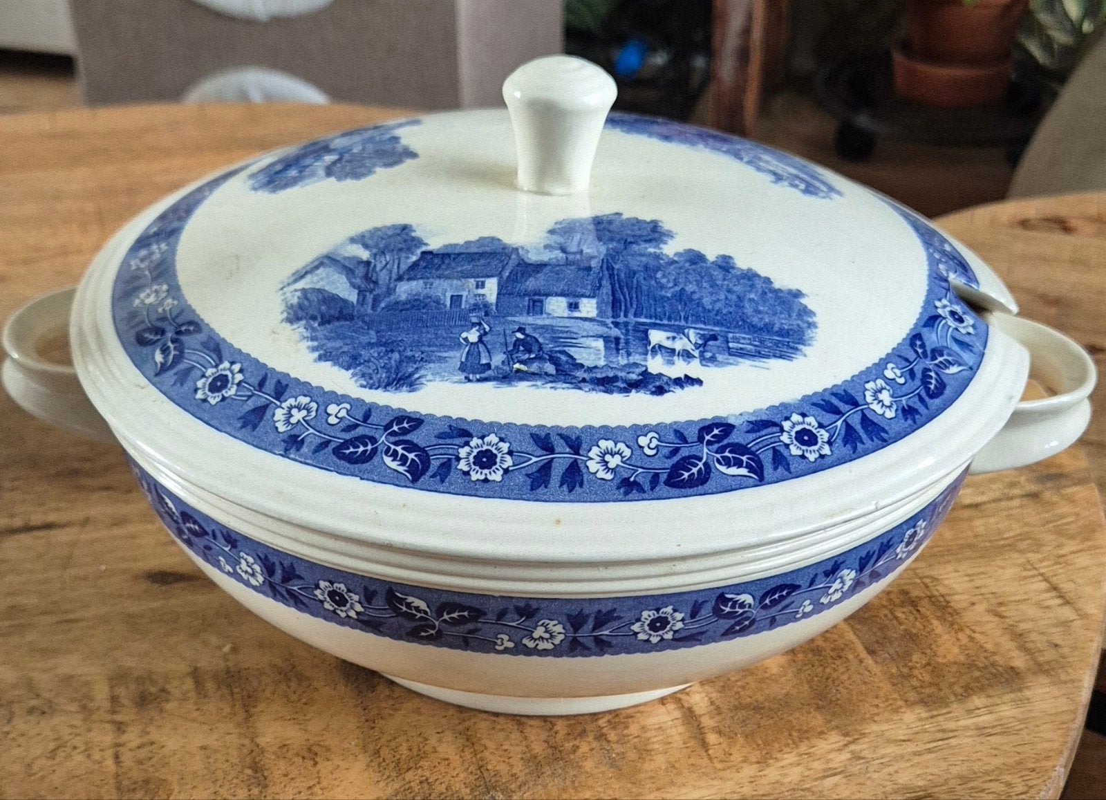 Soepterrine blauw wit., Antiek en Kunst, Ophalen of Verzenden