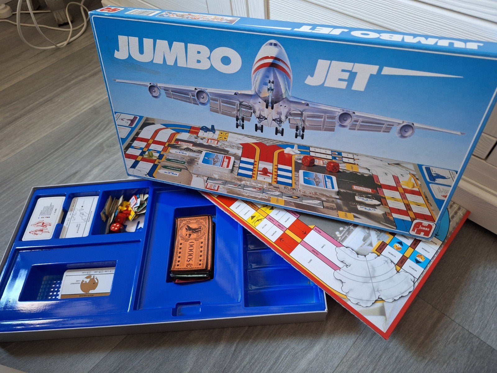 Jumbo Jet Bordspel - Klassiek Vliegspel, Drie of vier spelers, Ophalen, Gebruikt, Jumbo