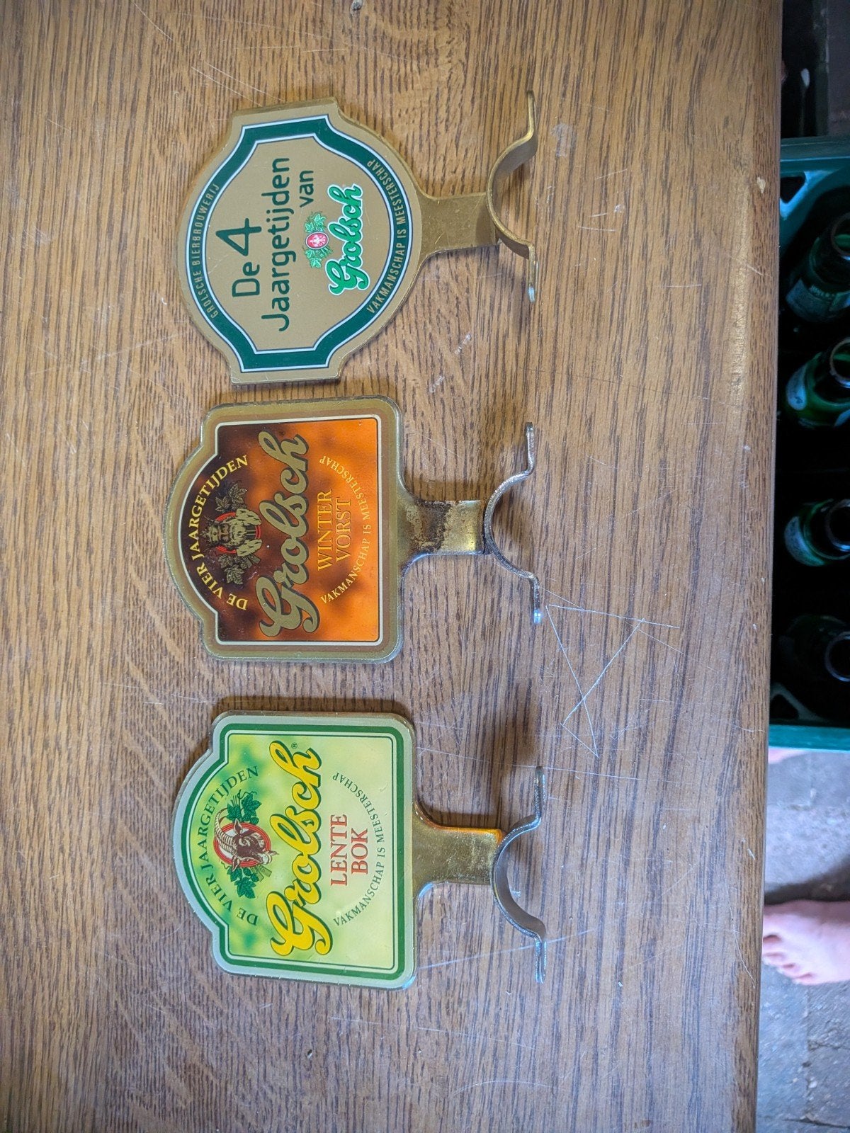 Grolsch De 4 Jaargetijden biertaphendels (3 stuks), Ophalen of Verzenden, Gebruikt, Overige typen, Grolsch