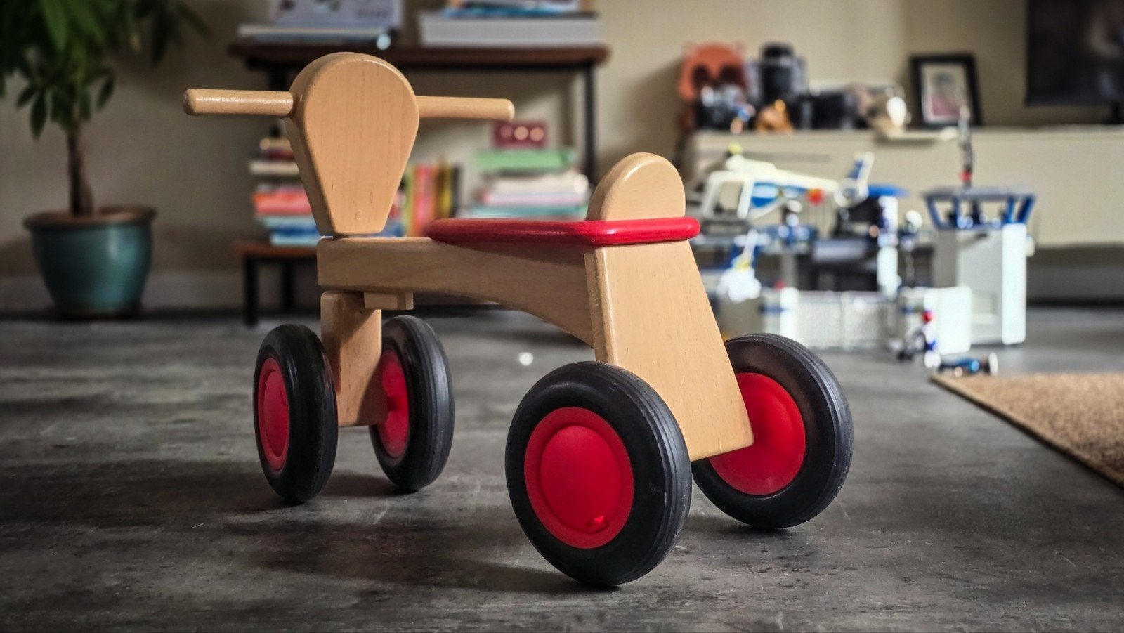 Houten loopfietsje Van Dijk toys/ berkenhout, Ophalen, Zo goed als nieuw, Loopfiets