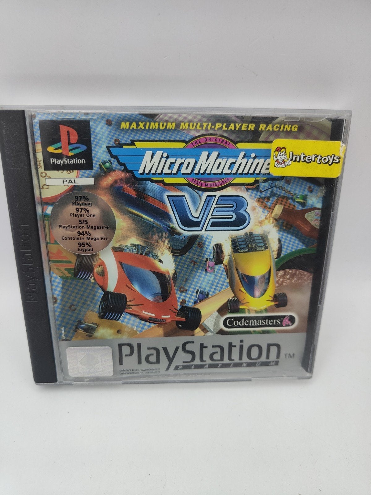 Micro Machines V3  PS1, Spelcomputers en Games, Games | Sony PlayStation 1, Gebruikt, Eén computer, Ophalen of Verzenden, Onbekend
