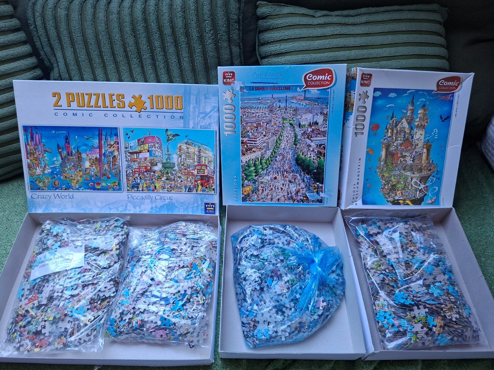 King Comic Collection Legpuzzels - 4x 1000 stukjes, Ophalen of Verzenden, 500 t/m 1500 stukjes, Gebruikt, Legpuzzel