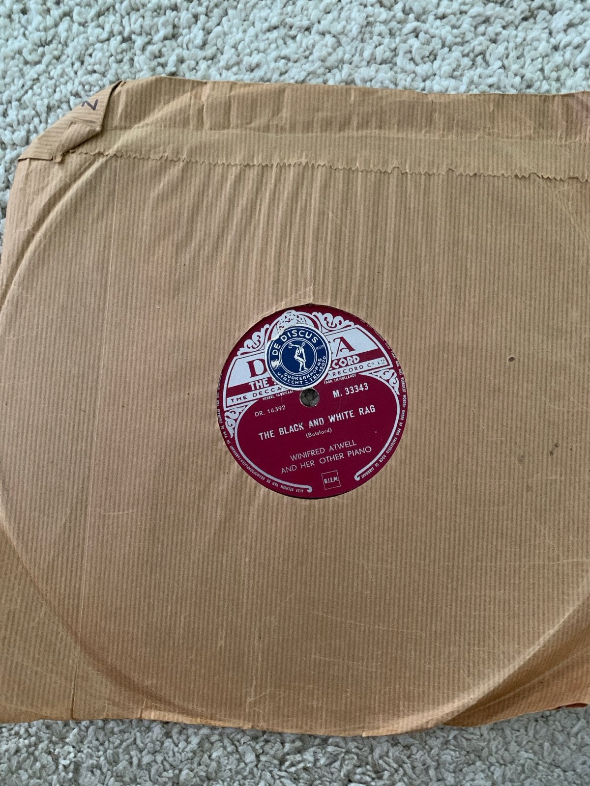 Winifred Atwell - The Black and White Rag / Cross Hands Boog, Ophalen of Verzenden, Gebruikt, Single, Inclusief doosje
