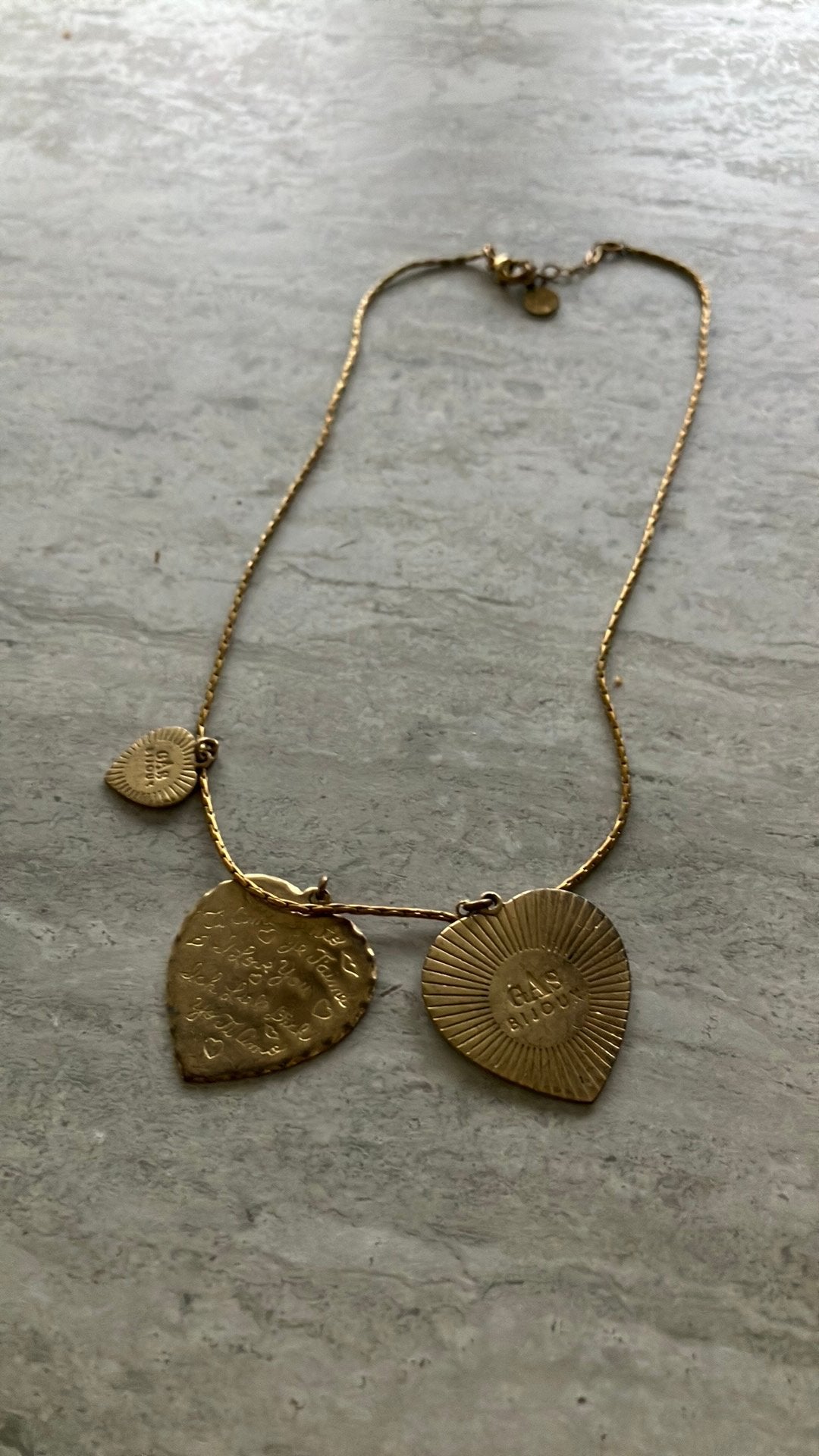 Gas ketting hartjes, Ophalen of Verzenden, Gebruikt, Goud
