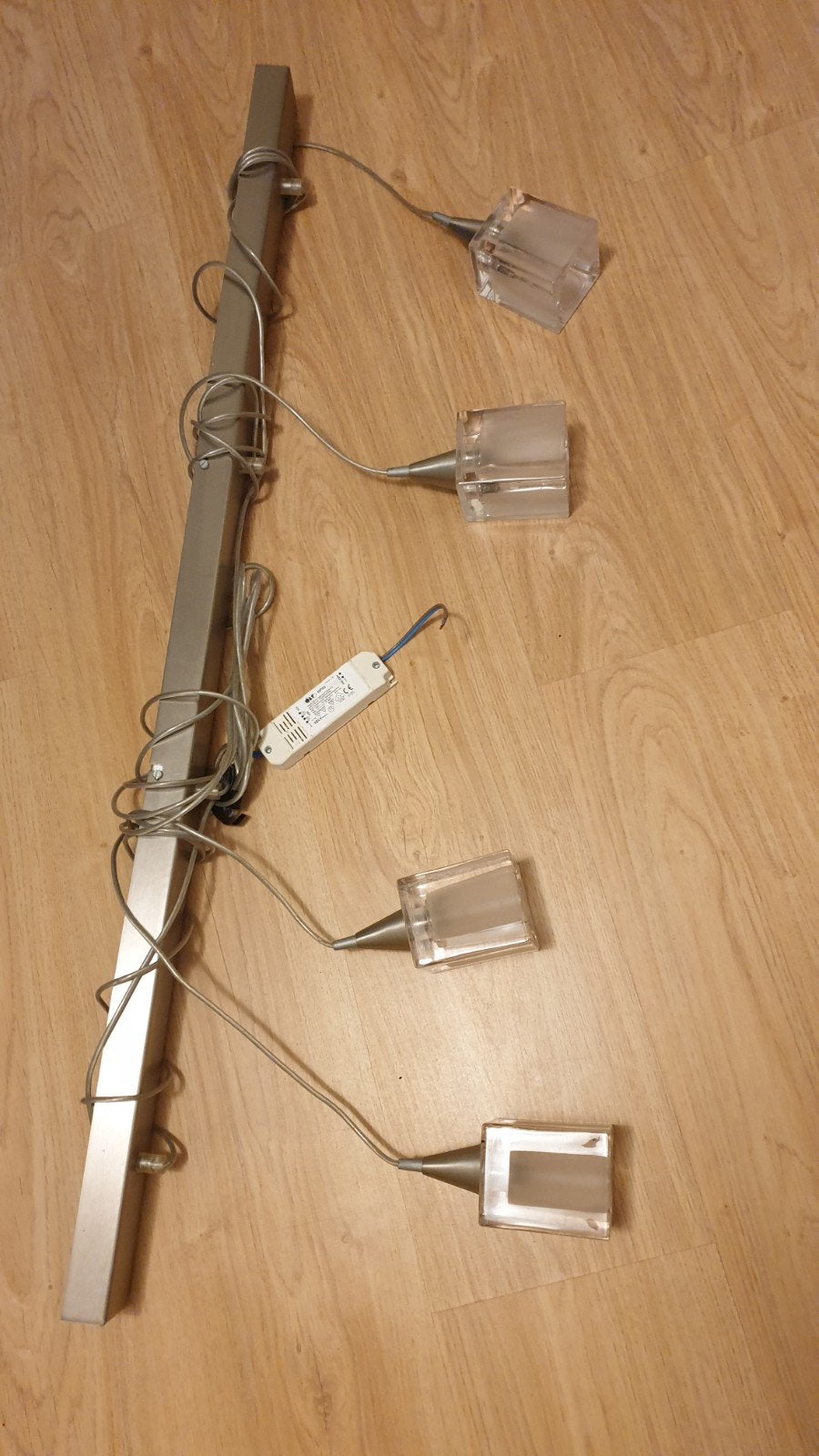 Halogeen hanglamp met 4 lichtpunten, Ophalen, Gebruikt, Glas, G4