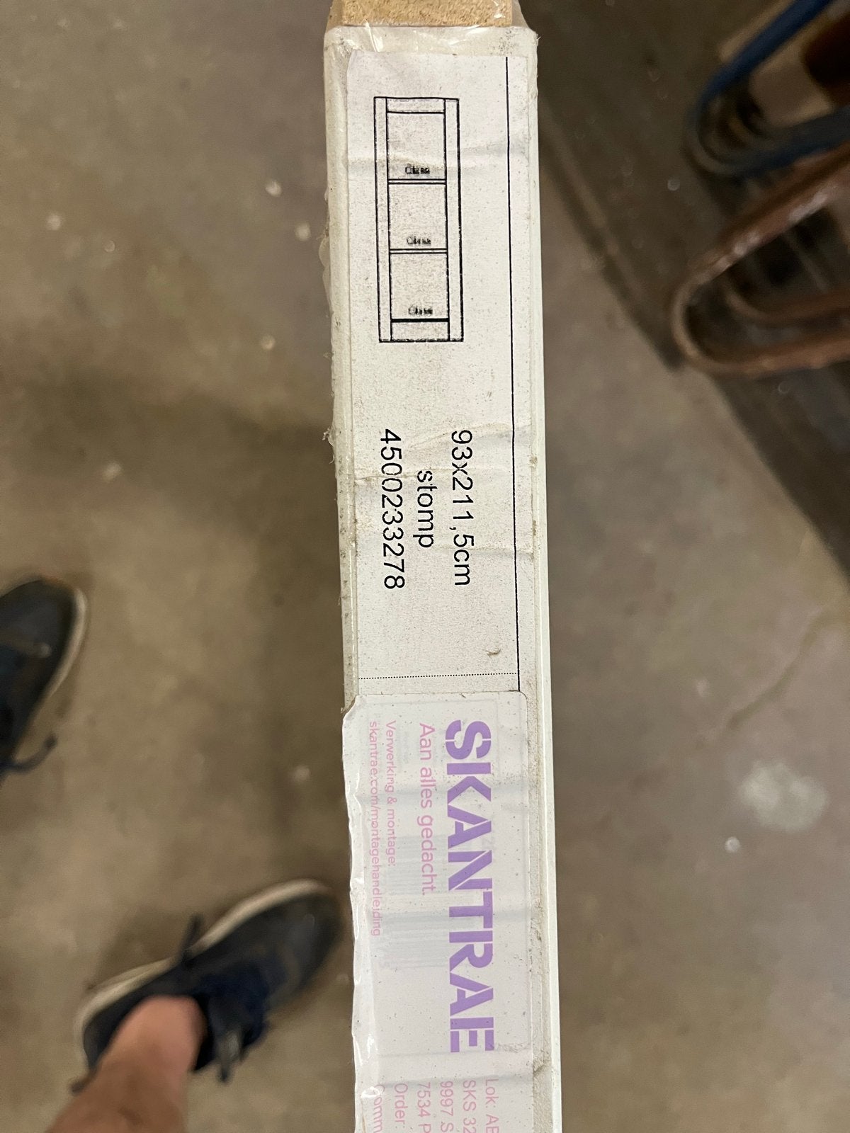 SKANTRAE Binnendeur 93x211,5cm met Glaspanelen, Doe-het-zelf en Verbouw, Deuren en Horren, Ophalen, 80 tot 100 cm, 215 cm of meer