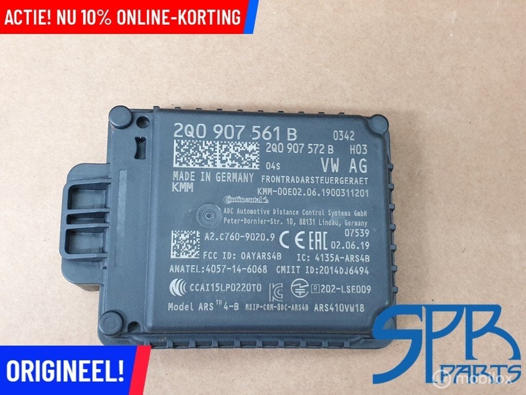 2Q0907561B 2Q0907572B TIGUAN 5NA POLO 2G ACC-sensor RADAR, Volkswagen, Nieuw, Ophalen of Verzenden, Volkswagen