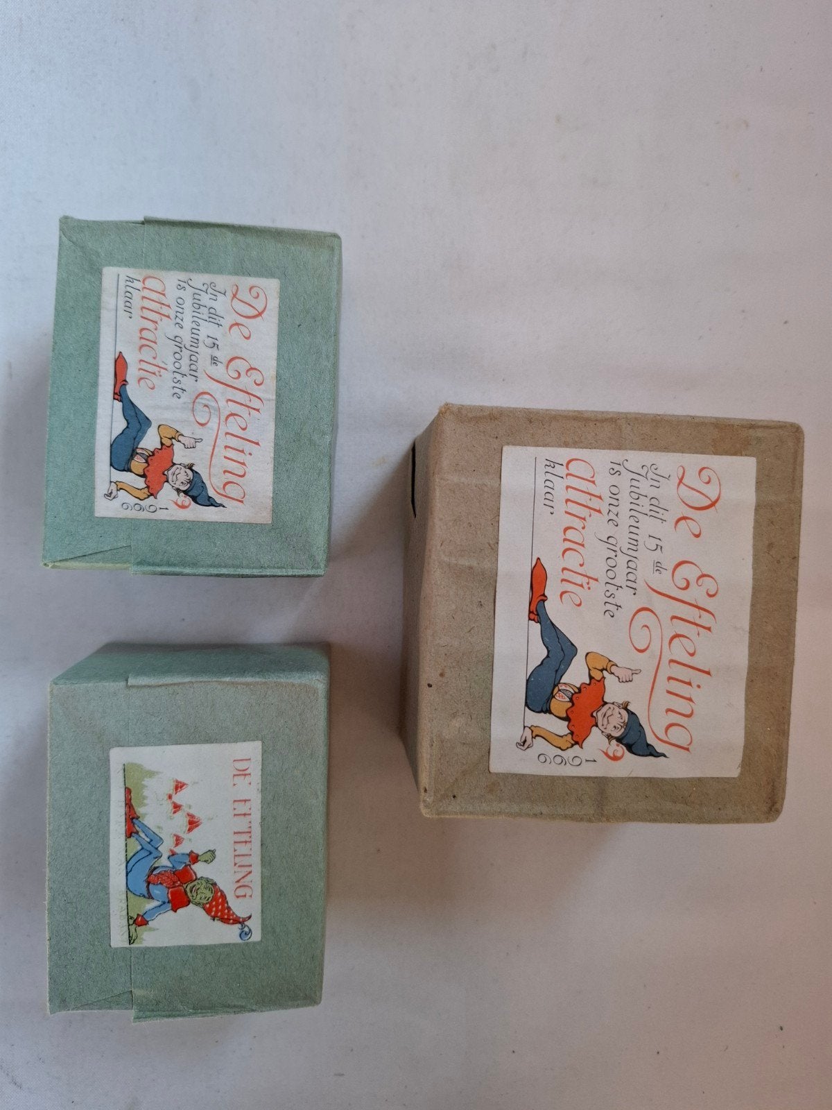 3 verschillende pakken lucifers van de Efteling uit 1966, Verzamelen, Ophalen of Verzenden, Zo goed als nieuw, Luciferdoosjes of -merken