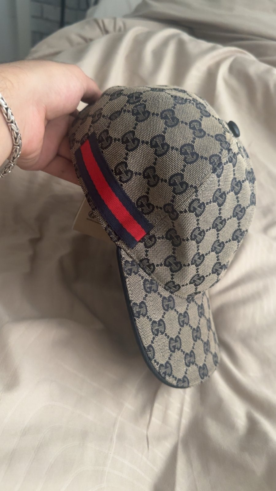 Gucci GG Canvas Baseballpet met Webdetail - Maat M (58 cm), Kleding | Heren, Hoeden en Petten, Ophalen of Verzenden, Zo goed als nieuw