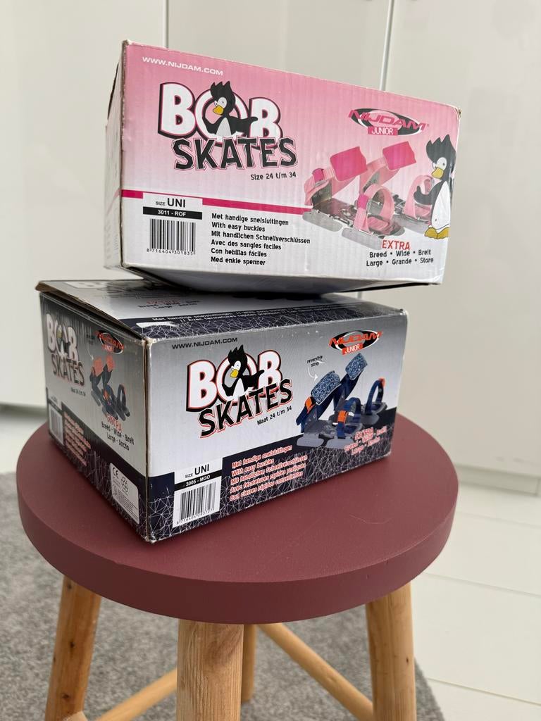 Nijdam Glij-ijzers - Blauw en Roze (Maat 24-34), Sport en Fitness, Schaatsen, Ophalen of Verzenden, Zo goed als nieuw, Overige typen