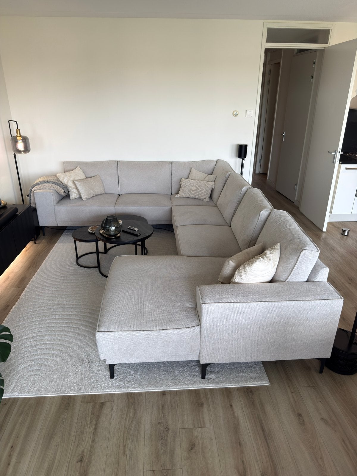 Profijt U-bank beige/naturel zo goed als nieuw (345x260 cm), Ophalen, Zo goed als nieuw