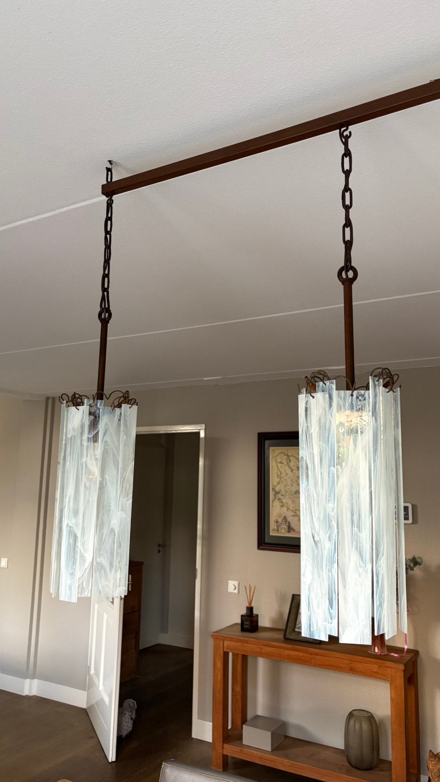Hang lamp, Ophalen of Verzenden, Zo goed als nieuw, Glas