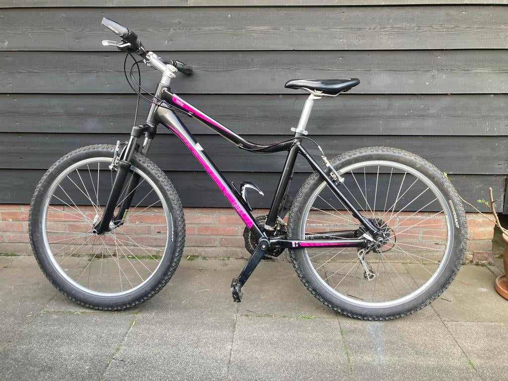 Giant Mountainbike dames - Zwart/Roze, Ophalen, Gebruikt, Hardtail, Velgrem