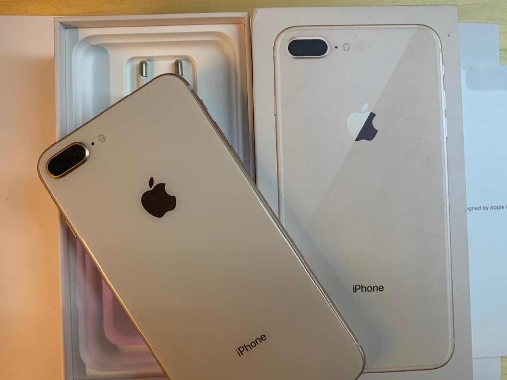 iPhone 8 plus 64GB wit goud als nieuw, Telecommunicatie, Mobiele telefoons | Apple iPhone, Gebruikt, IPhone 8 Plus, Wit, 77 %