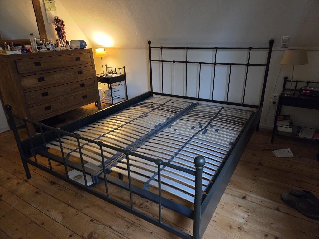 Bed 160x200, Huis en Inrichting, Ophalen, Zwart, Tweepersoons, 200 cm