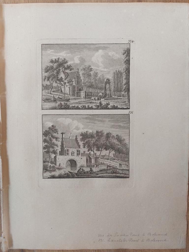 330-331 Bolswert - Bolsward Zanetserpoort + Sneekerpoort, Antiek en Kunst, Ophalen of Verzenden