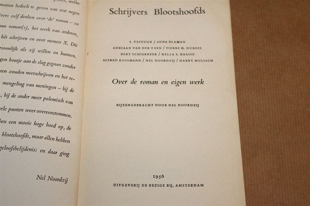 Schrijvers Blootshoofds — Vestdijk, Blaman, Mulisch ea 1956, Ophalen of Verzenden, Gelezen