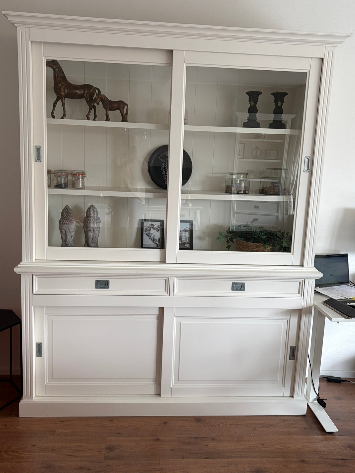 Kast wit hout, Ophalen, 200 cm of meer, 50 tot 100 cm, Zo goed als nieuw