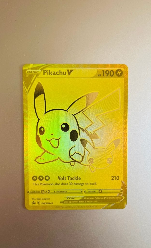 Pikachu V SWSH145 Holo Black Star Promo Pokemon, Verzenden, Zo goed als nieuw, Losse kaart, Foil