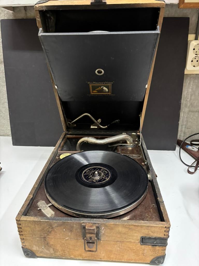 Portable grammofoon speler, Antiek en Kunst, Antiek | Tv's en Audio, Ophalen of Verzenden