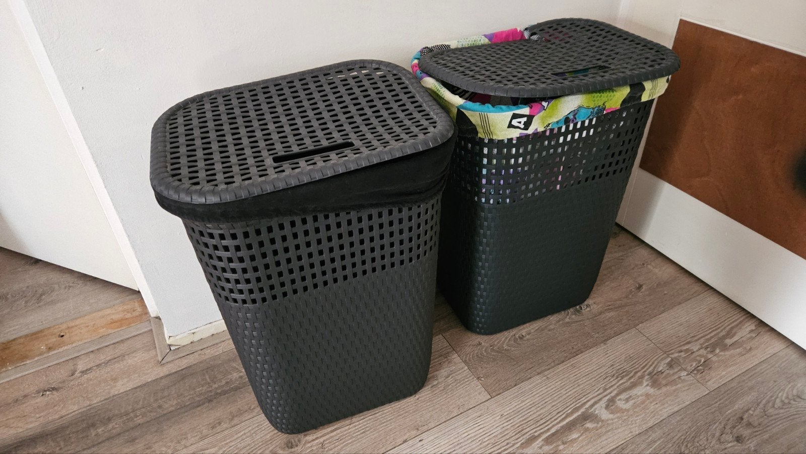 Wasmand waszak, Huis en Inrichting, Ophalen, Gebruikt, Zwart, Kunststof