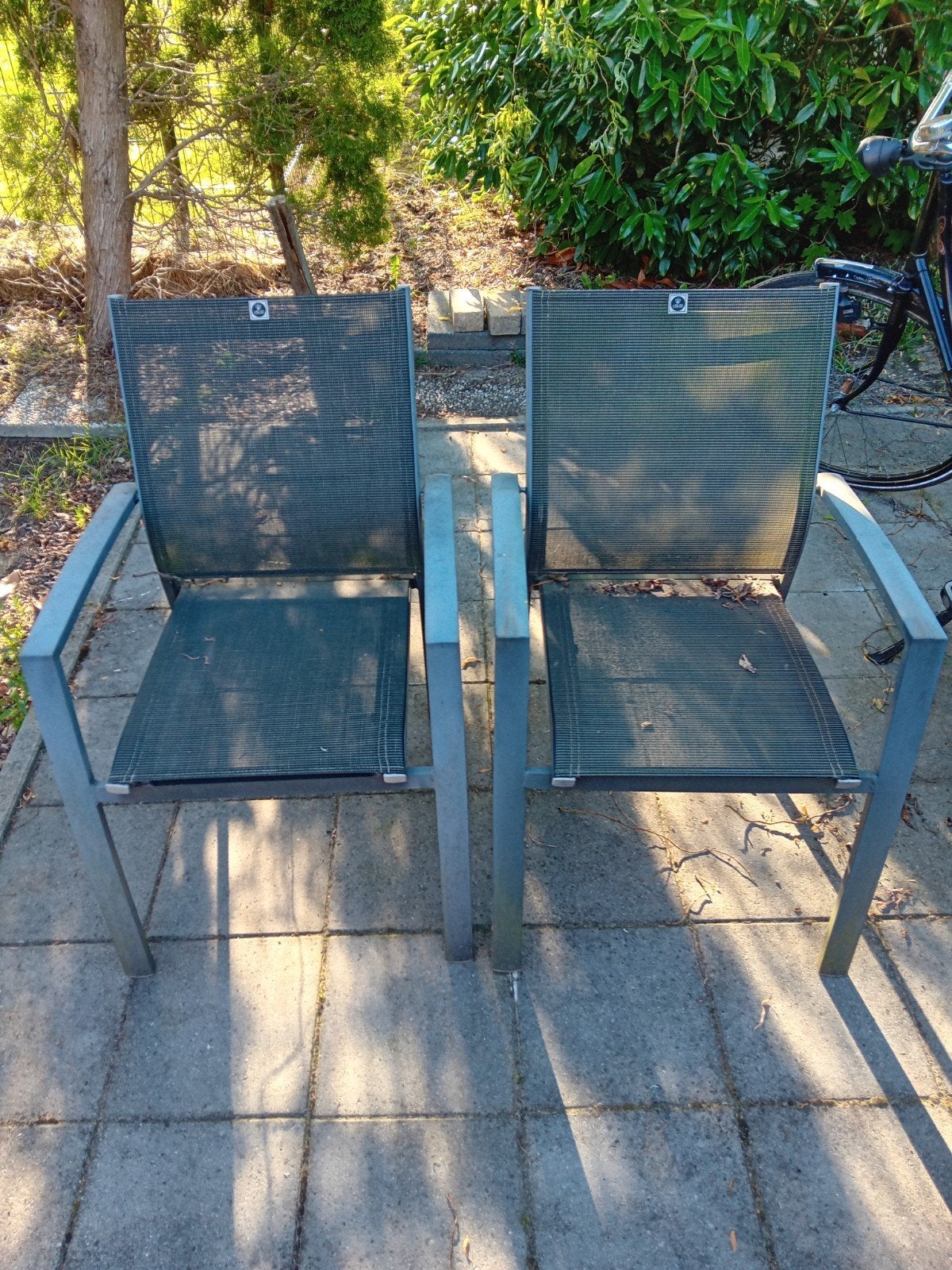 2 Tuinstoelen - Gebruikt, Ophalen, Gebruikt, Metaal