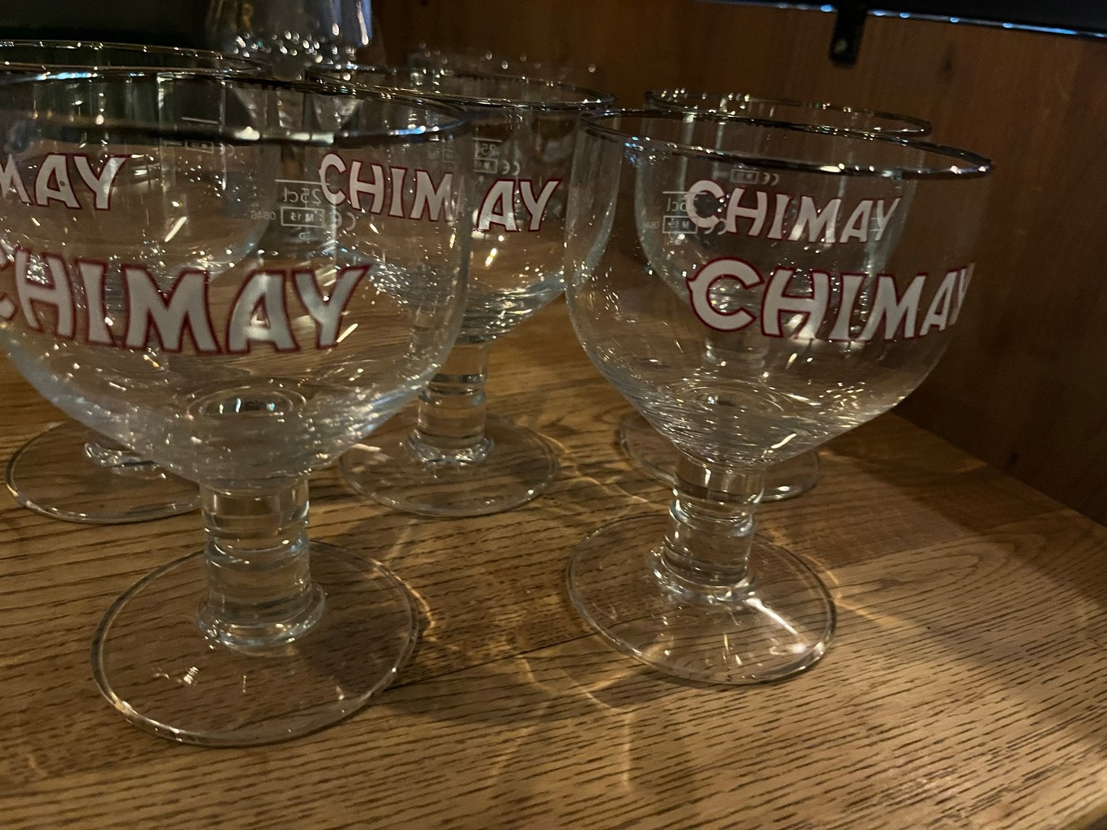 8 Chimay bierglazen - Perfect voor de bierliefhebber!, Verzamelen, Biermerken, Ophalen of Verzenden, Zo goed als nieuw, Glas of Glazen