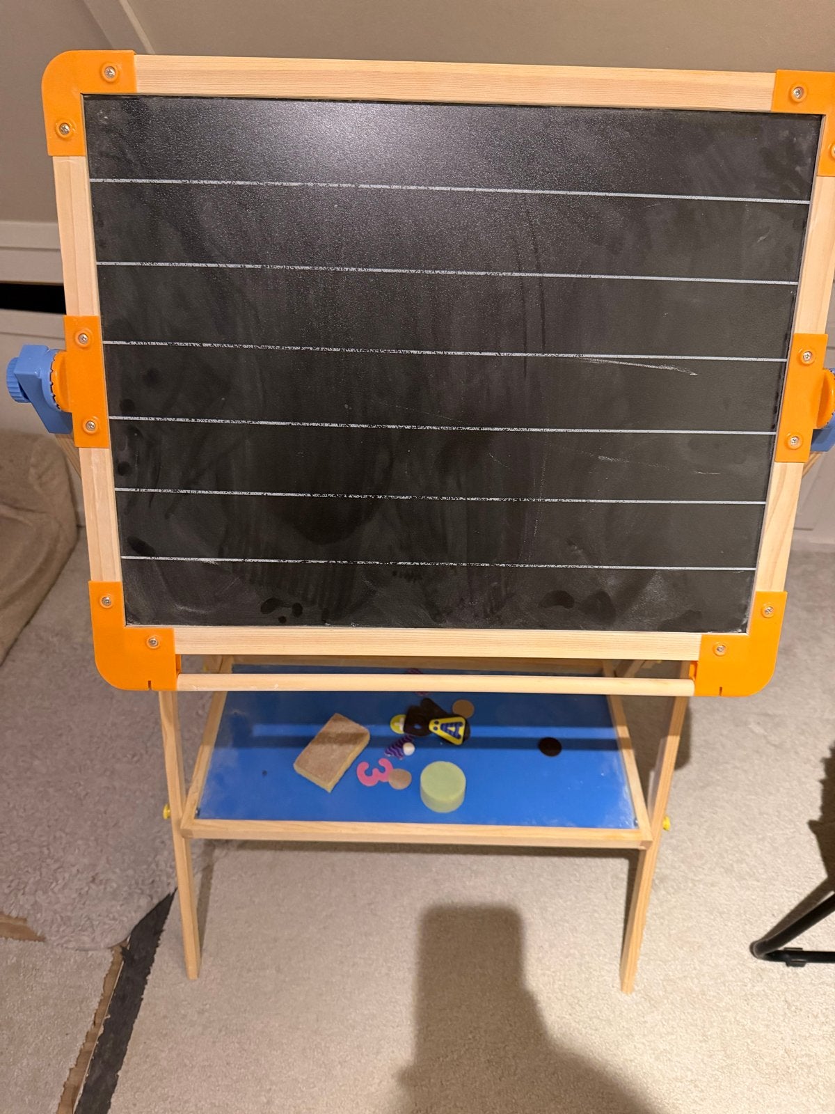 Kinder Schoolbord / Magneetbord 2-in-1 met Letters en Cijfer, Ophalen, Gebruikt, Taal en Lezen