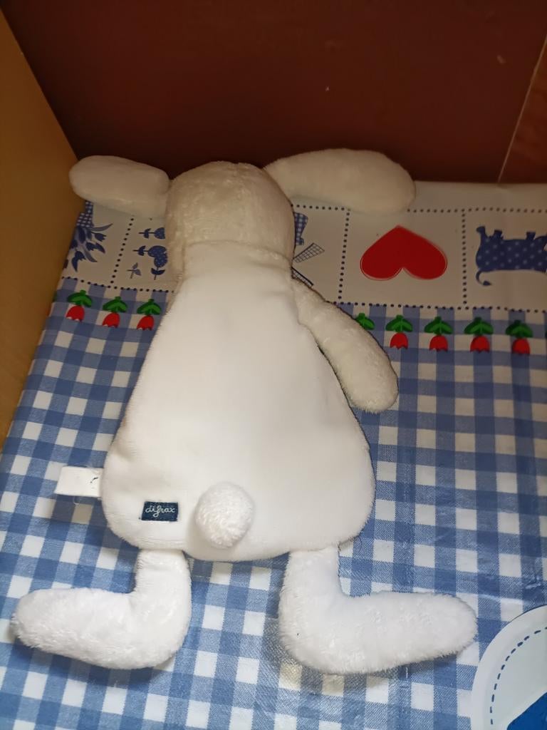Difrax wit konijn Knuffeldoekje knuffel 32 cm groot, Kinderen en Baby's, Speelgoed | Knuffels en Pluche, Ophalen of Verzenden