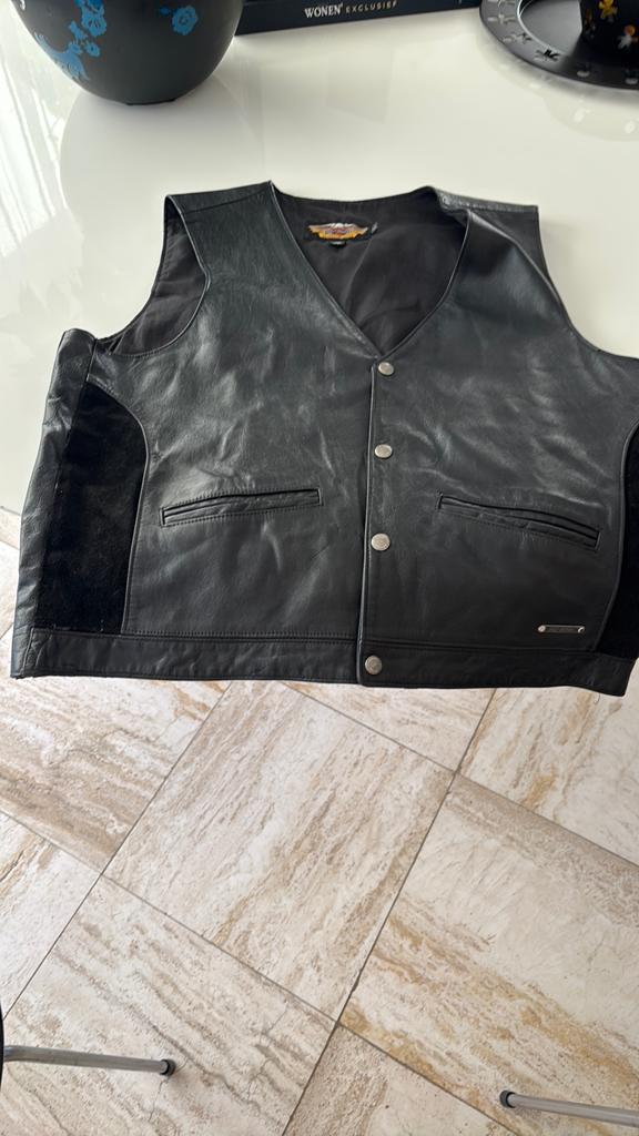Harley Davidson vest in zwart leder, Motoren, Ophalen of Verzenden, Tweedehands, Heren, Jas | leer