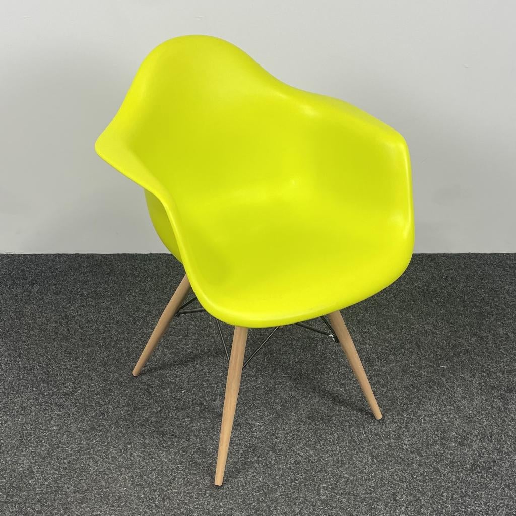Gele Kuipstoel - Houten Onderstel  25547, Huis en Inrichting, Stoelen, Gebruikt, Overige kleuren, Eén, Ophalen