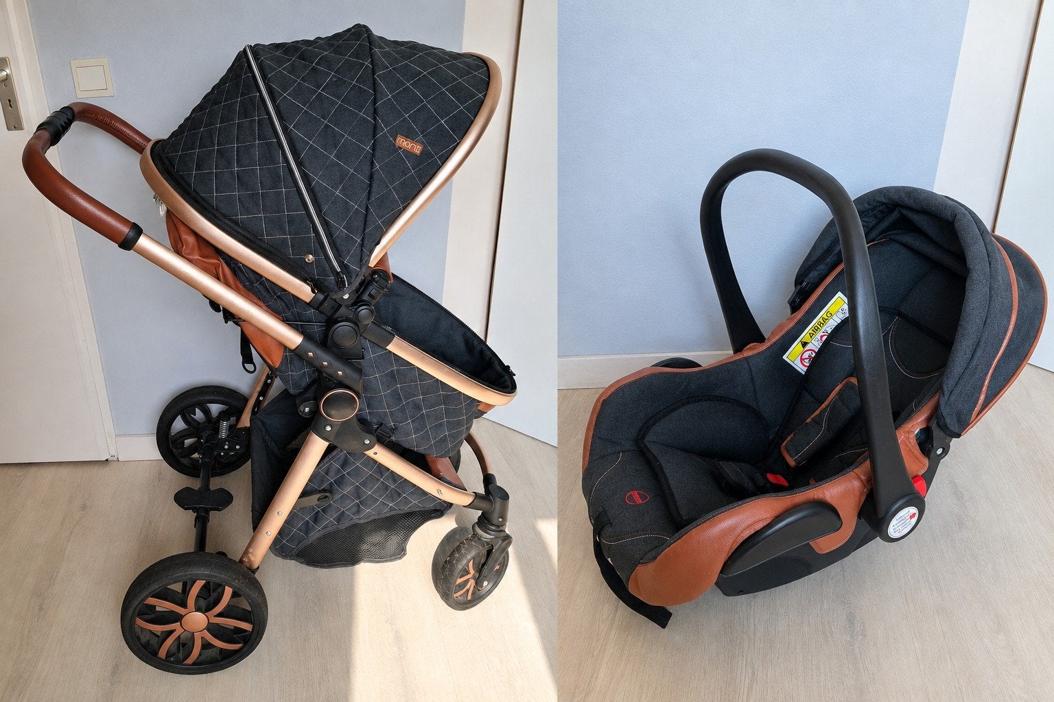 Moni Alma Combiwagen met autostoeltje, Ophalen, Zo goed als nieuw, Overige merken, Met autostoeltje