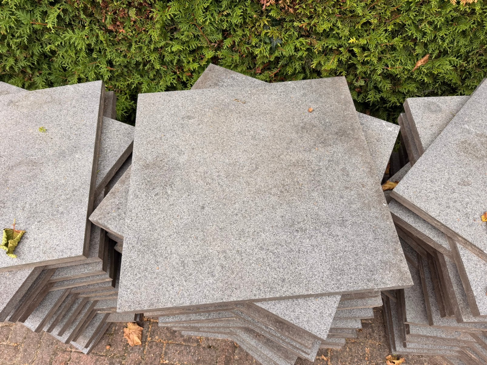 67 antraciete terrastegels 60x60x3 - 24 cm2, Ophalen, Gebruikt, 10 m² of meer, Beton
