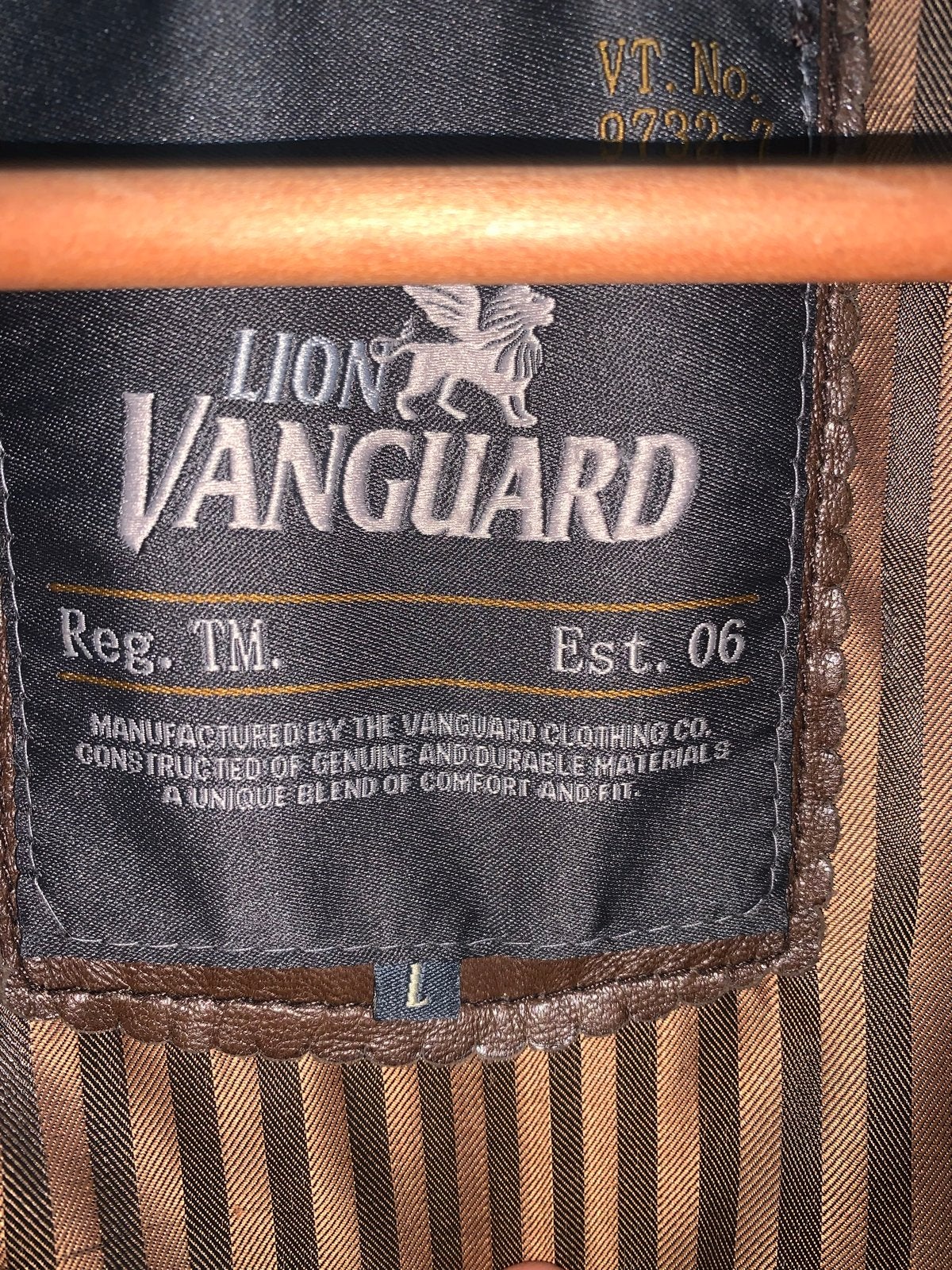 Vanguard Leren Jas Maat L - Bruin, Ophalen of Verzenden, Zo goed als nieuw, Maat 52/54 (L), Bruin