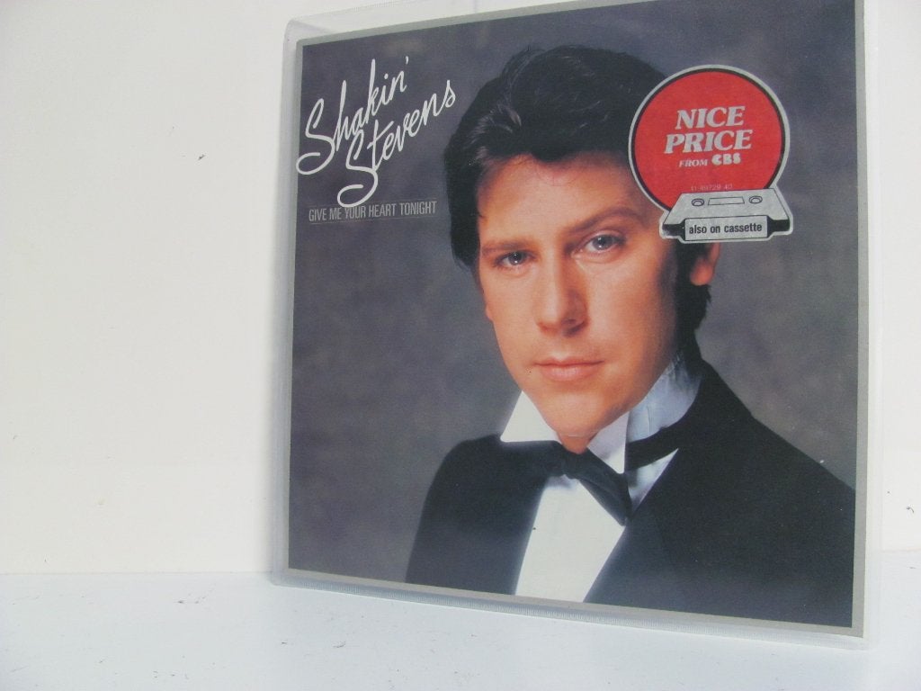 shakin stevens-give me your heart tonight uit 1982, LP, Ophalen of Verzenden, Zo goed als nieuw, Beschermende buitenhoes