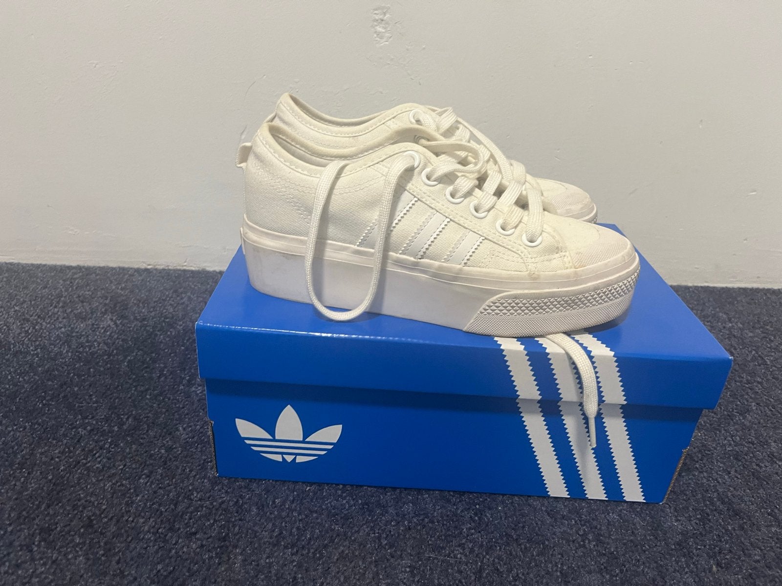 Adidas Nizza Platform Sneakers Dames Maat 38 2/3 Wit, Wit, Ophalen of Verzenden, Sneakers of Gympen, Zo goed als nieuw
