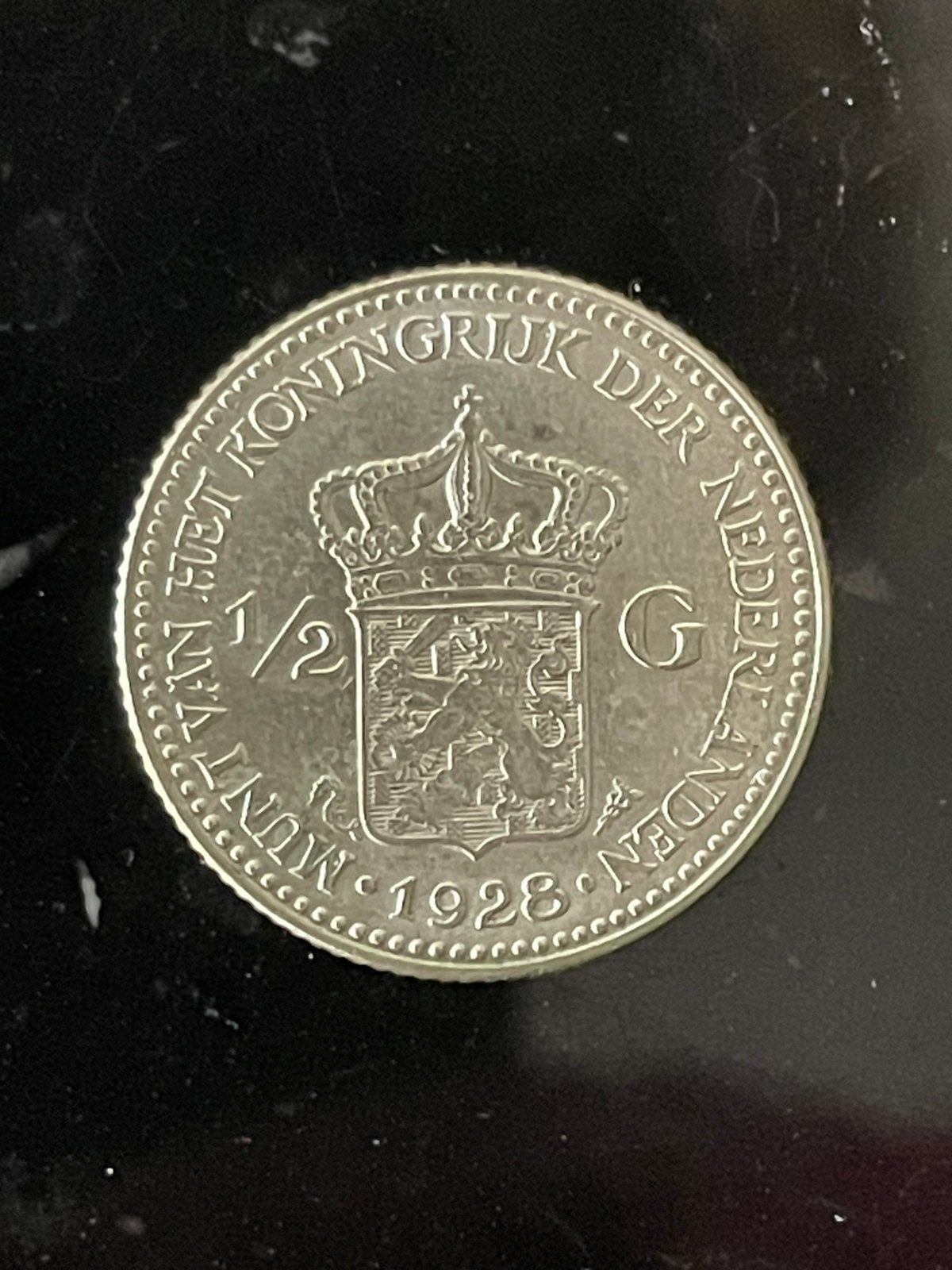 MUNT 1928 - 1/2 gulden - Wilhelmina, Ophalen of Verzenden, Koningin Wilhelmina, ½ gulden