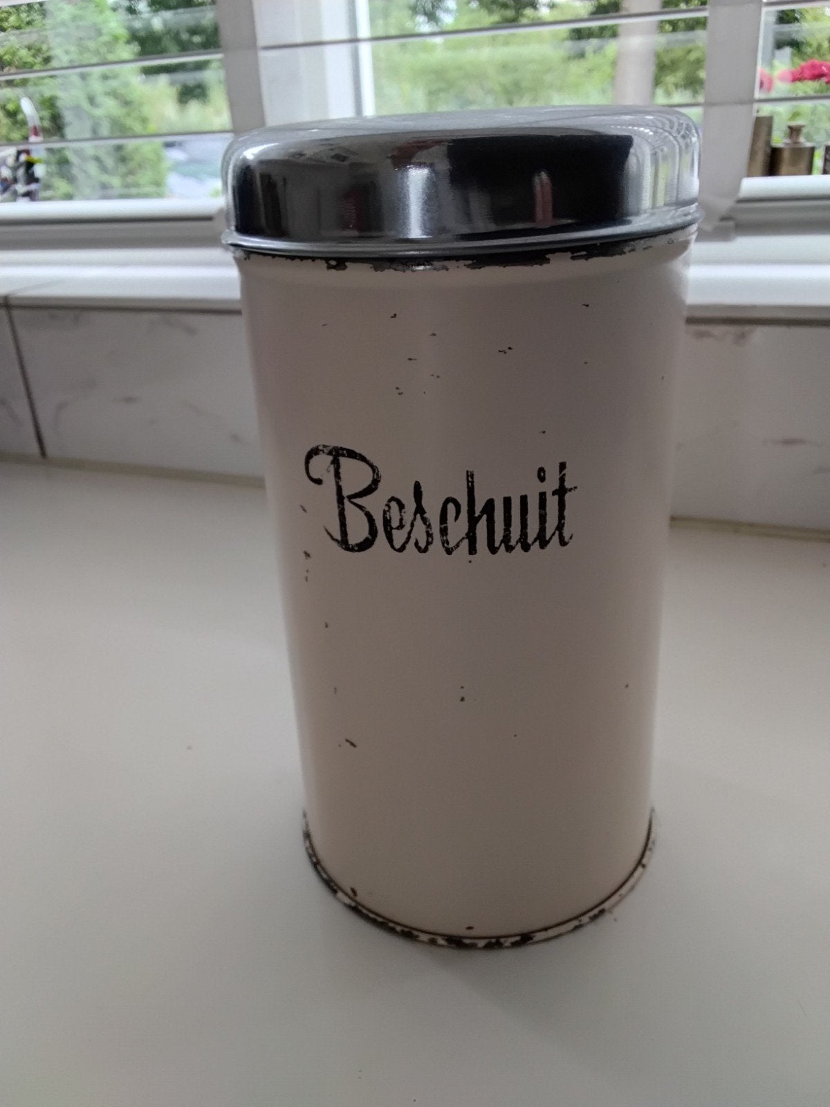 Vintage Beschuitbus met deksel en houder, Ophalen of Verzenden