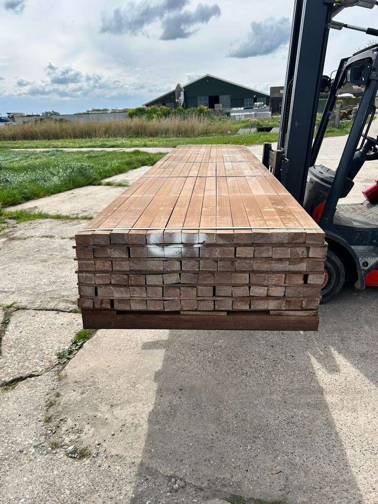 Hardhouten regels 45x70 mm azobe, Tuin en Terras, Palen, Balken en Planken, Palen, Nieuw, Ophalen of Verzenden, Hardhout