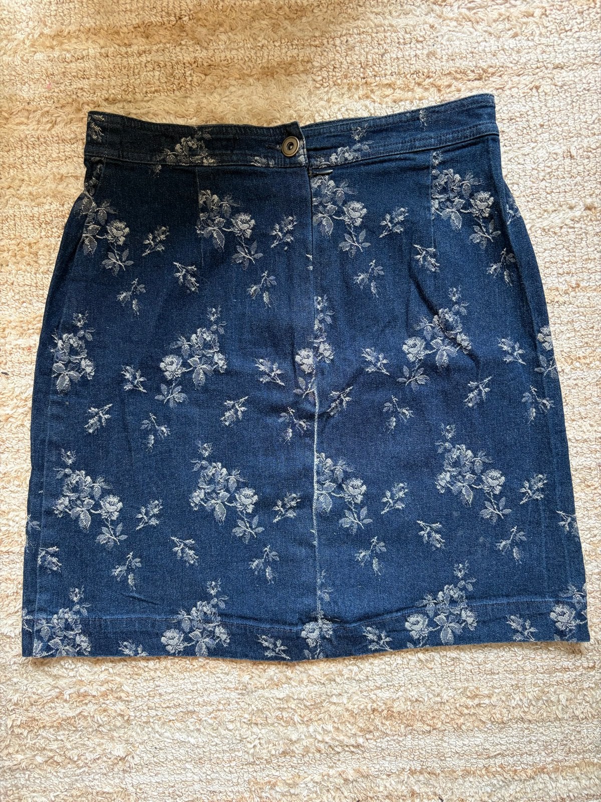 Hennes spijkerrokje met bloemenprint, maat 34, Blauw, Ophalen of Verzenden, Zo goed als nieuw, Maat 34 (XS) of kleiner