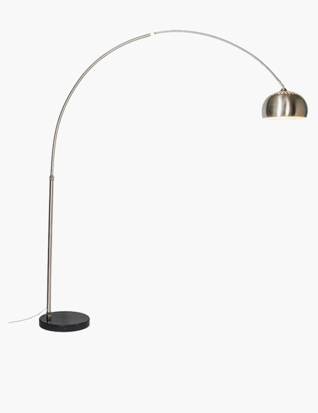 Moderne Booglamp - Geborsteld Metaal met Zwarte Voet, Ophalen, Modern, Industrieel, E27 (groot), Zo goed als nieuw