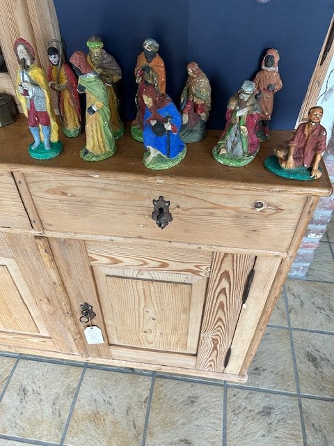 10 ANTIEKE KERSTSTAL BEELDJES, Ophalen of Verzenden, Gebruikt