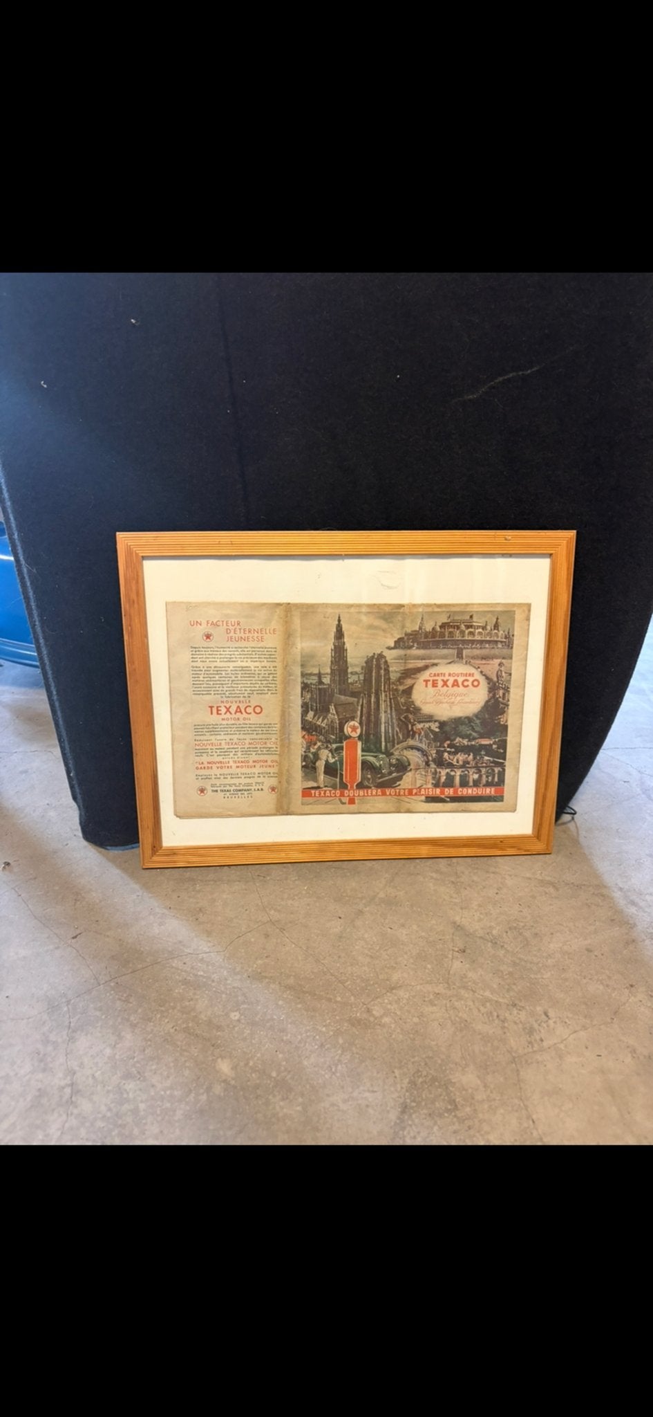 Vintage Texaco Reclame Poster in Lijst, Ophalen
