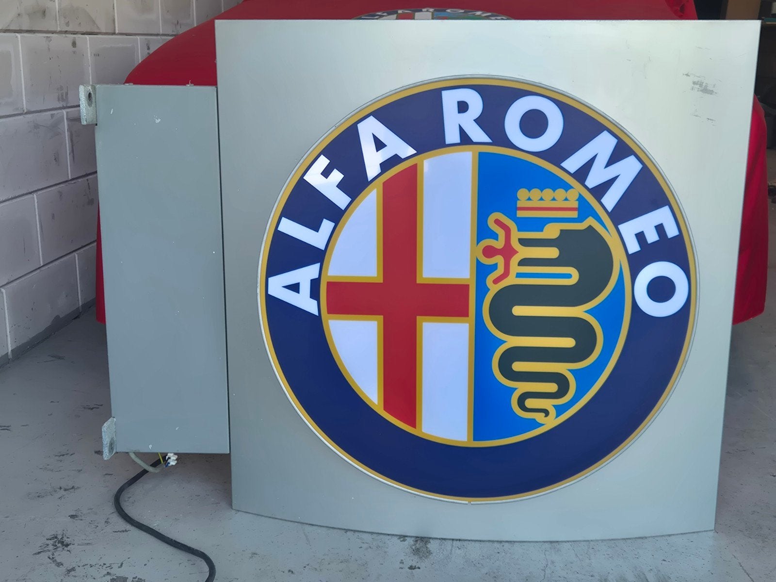 Alfa Romeo Lichtbak - Origineel Dealer Reclamebord, Verzamelen, Ophalen, Gebruikt, Auto's